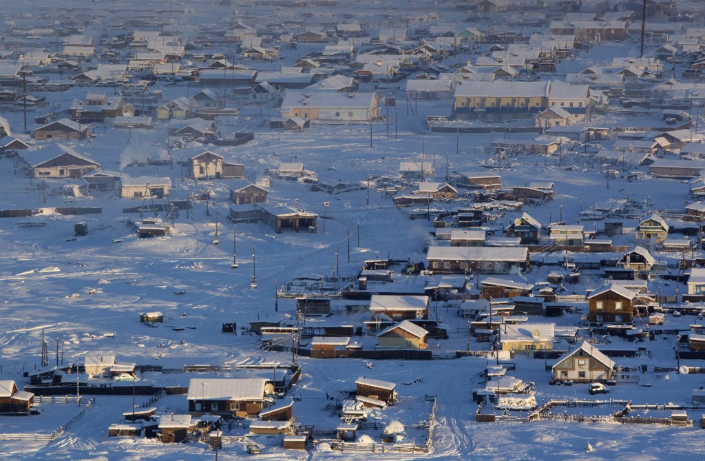 A general view of the village of Tomtor in the Oymyakon valley